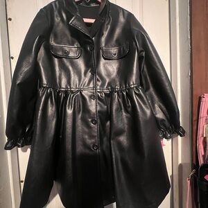 Kid’s Black Leather Coat